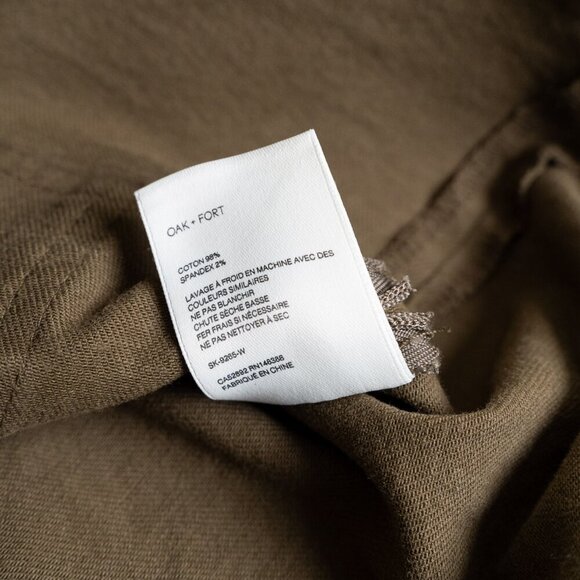 Oak + Fort Mini Skirt Khaki Contrast Stitch Twill - Picture 13 of 13